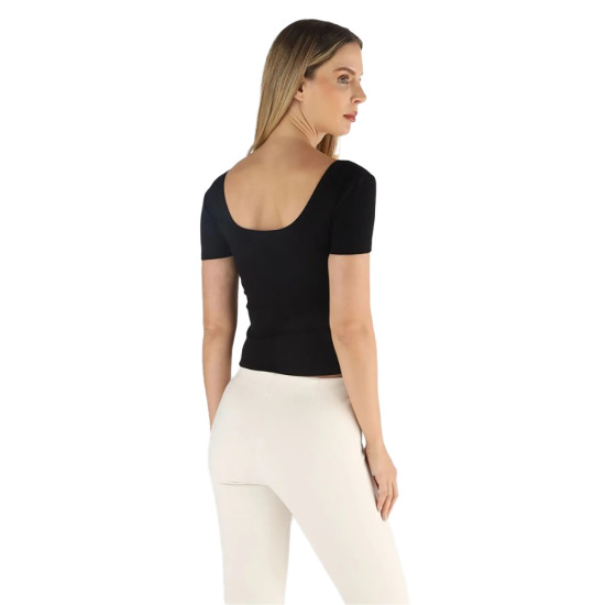 Guess Γυναικεία κοντομάνικη μπλούζα Lavinia Rib Top